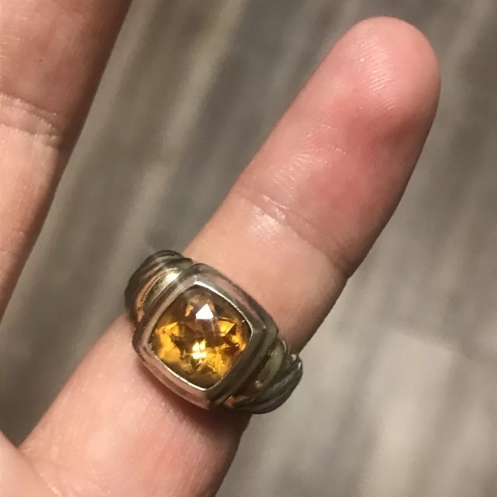 David Yurman 14k/Sterling Citrine Ring Size 5 1/4